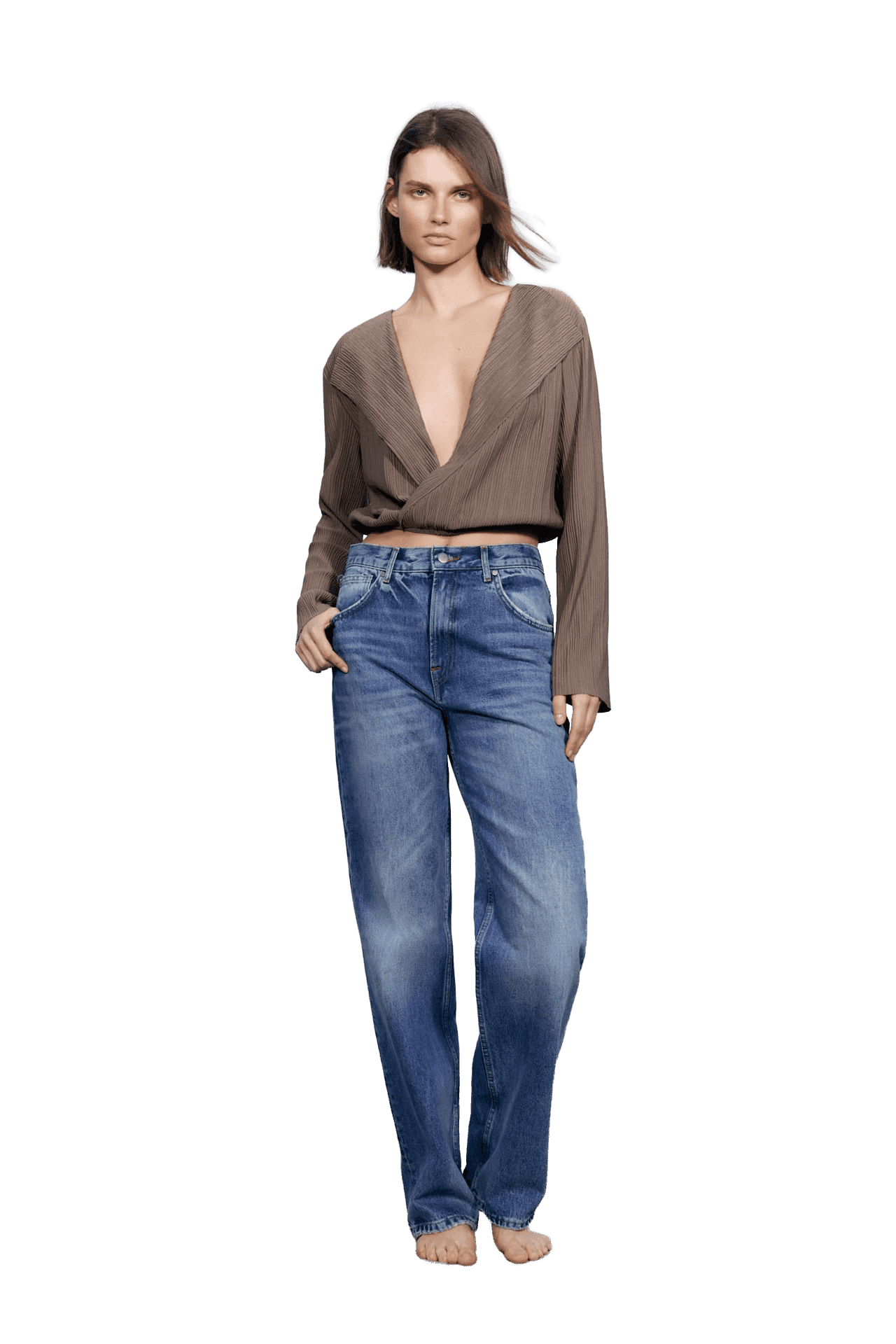 Pleated Wrap Top