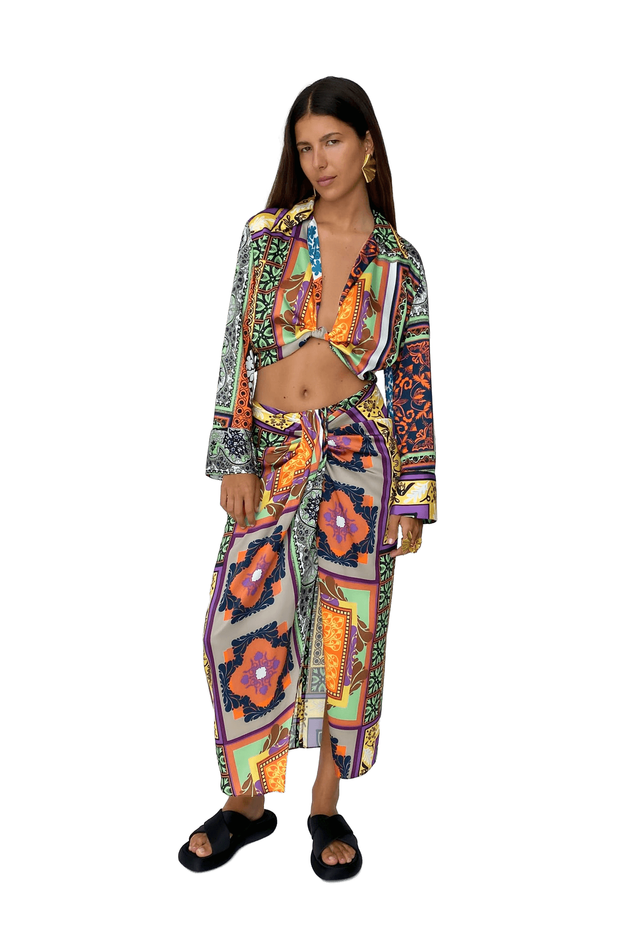 Printed Cropped Blouse